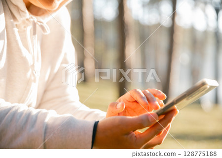 Future remote work combines technology nature smart phone enable e-learning productivity while traveling blending comfort modern devices serenity computer equipment business connection natural world Future remote work combines technology nature smart phone enable e-learning productivity while traveling blending comfort modern devices serenity computer equipment business connection natural world 128775188