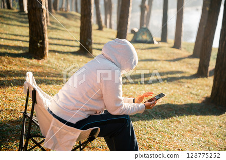 Future remote work combines technology nature smart phone enable e-learning productivity while traveling blending comfort modern devices serenity computer equipment business connection natural world Future remote work combines technology nature smart phone enable e-learning productivity while traveling blending comfort modern devices serenity computer equipment business connection natural world 128775252