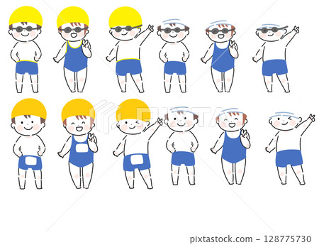 參加泳池活動的兒童 128775730