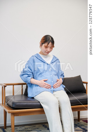 孕婦，孕婦，椅子，溫馨 128776547
