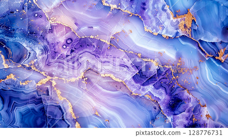 Vibrant Purple Agate Stone with Gold Veins Vibrant Purple Agate Stone with Gold Veins 128776731