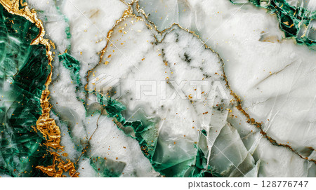 Luxury emerald with white marble and gold mineral some marble and a few gold line inside background Luxury emerald with white marble and gold mineral some marble and a few gold line inside background 128776747