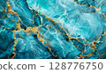 Elegant Blue and Gold Marble Texture Background 128776750