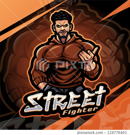 Street fighter esport mascot logo design 128776801