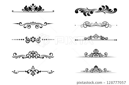 Vintage set. Floral elements for design monograms, invitations, frames, menus and labels. Graphic design of the website, cafes, boutiques, hotels, wedding invitations. 128777057