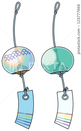 色彩鮮豔的日式風鈴插畫（附主線） 128777668