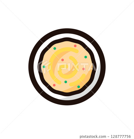 鷹嘴豆泥插圖圖示（中東阿拉伯美食、地中海美食、餐飲菜單素材） 128777756