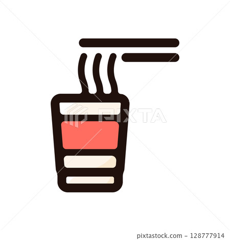 Instant ramen illustration icon (food, convenience store, restaurant menu material) Instant ramen illustration icon (food, convenience store, restaurant menu material) 128777914