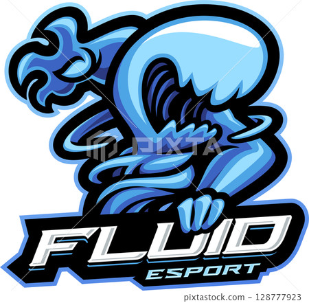 Fluid monster mascot 128777923