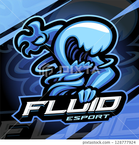 Fluid monster esport mascot logo design 128777924
