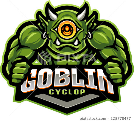 Goblin cyclop mascot 128778477