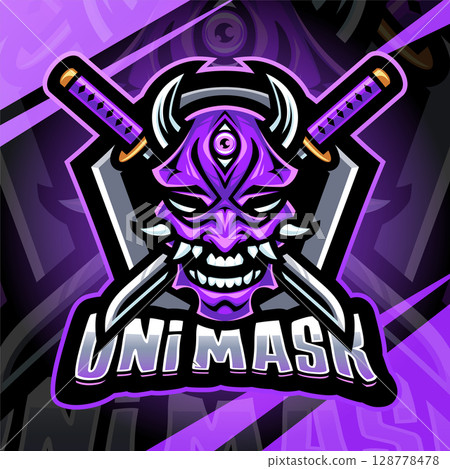 Oni mask mascot logo design 128778478
