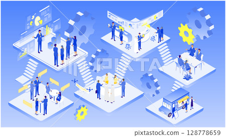 業務流程等距圖,提供業務流程的完整概覽 業務流程等距圖,提供業務流程的完整概覽 128778659