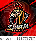 Sparta gorilla esport mascot logo design 128778737