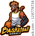 Basketball monkey mascot 128778738