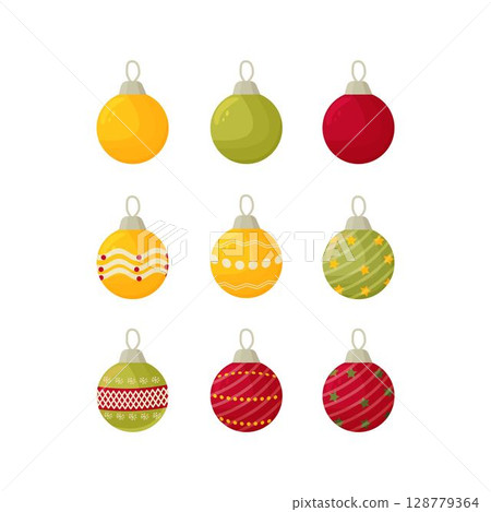 Set, collection Christmas balls decorated 128779364