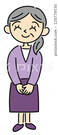 老年婦女插圖向量 老年婦女插圖向量 128779530