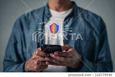 Protect your password and bank details with mobile cybersecurity Protect your password and bank details with mobile cybersecurity 128779546