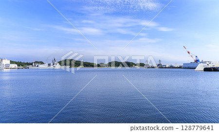 Japan Maritime Self-Defense Force in Yokosuka Port 128779641
