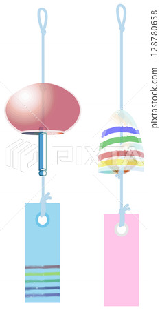 A cool wind chime illustration without main lines A cool wind chime illustration without main lines 128780658