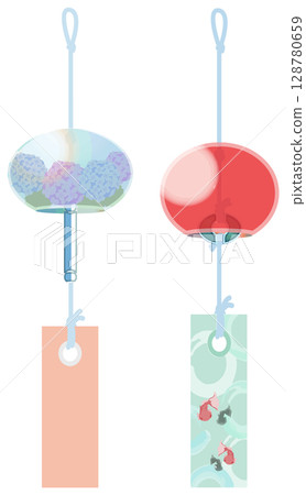 A cool wind chime illustration without main lines 128780659