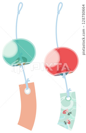 沒有主線的酷炫風鈴插畫 128780664