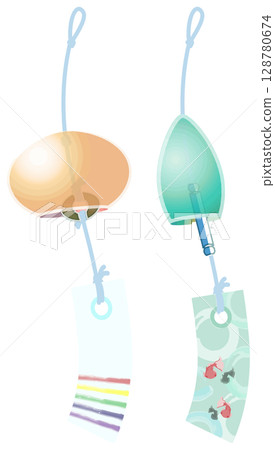 沒有主線的酷炫風鈴插畫 128780674