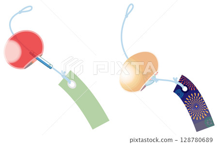 A cool wind chime illustration without main lines 128780689