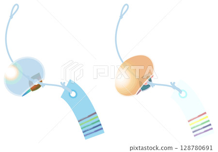 沒有主線的酷炫風鈴插畫 128780691