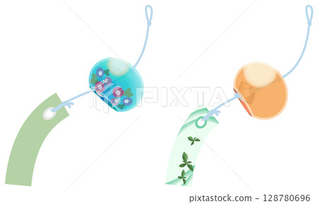 沒有主線的酷炫風鈴插畫 沒有主線的酷炫風鈴插畫 128780696