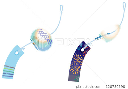 沒有主線的酷炫風鈴插畫 沒有主線的酷炫風鈴插畫 128780698