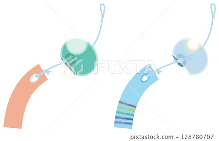 A cool wind chime illustration without main lines 128780707