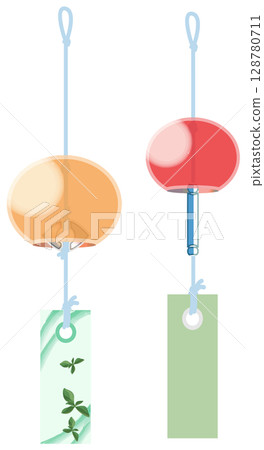A cool wind chime illustration without main lines 128780711