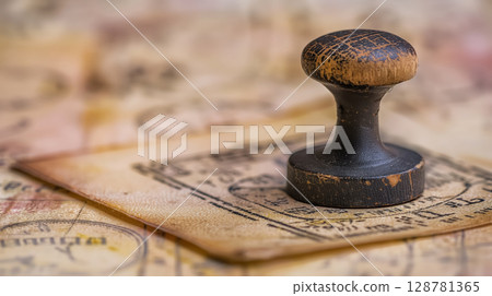 Old stamp on vintage letters. Old stamp on vintage letters. 128781365