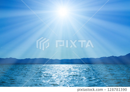 Shining water surface and pouring light Shining water surface and pouring light 128781390