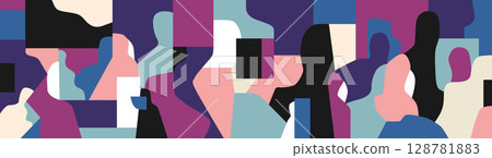 Virtual reality of people , fantastic technology social network,abstract vector background 128781883