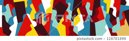 People abstract multicolored illustration ,vector background 128781899