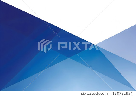 Modern abstract geometric background with vibrant blue gradients and clean white space for design 128781954