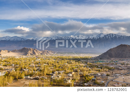 Landscape of Leh city and mountain around Leh district, Ladakh, in the north Indian, Landscape of Leh city and mountain around Leh district, Ladakh, in the north Indian, 128782001