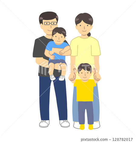 Family 2 households illustration material 128782017