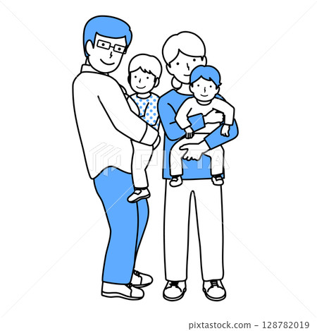 Family 2 households illustration material 128782019