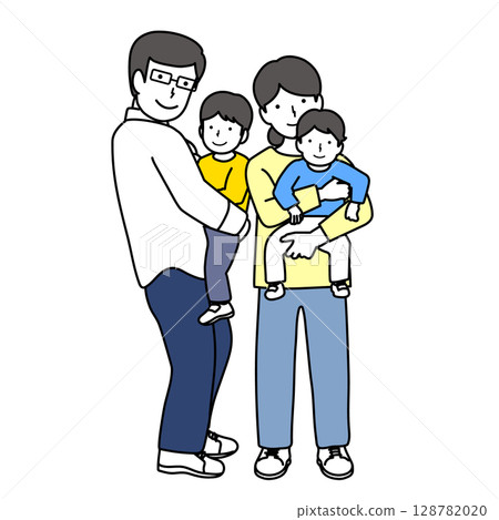 家庭2戶插畫素材 128782020