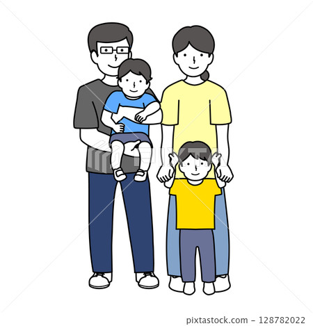 Family 2 households illustration material Family 2 households illustration material 128782022