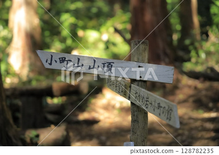 茨城縣小町山登山道上的路標 茨城縣小町山登山道上的路標 128782235