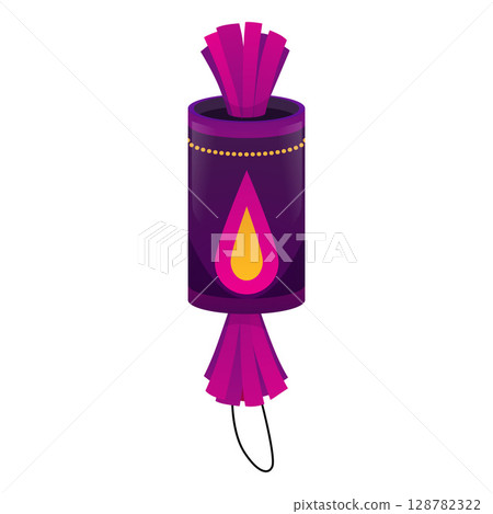 Party popper candy shape, party firecracker icon, cartoon vector festive holiday surprise, explosive toy decoration 128782322