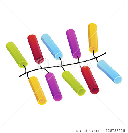 Party popper bundle colorful garland, Diwali festival explosive toy, pyrotechnic tool, cartoon vector party firecracker Party popper bundle colorful garland, Diwali festival explosive toy, pyrotechnic tool, cartoon vector party firecracker 128782326