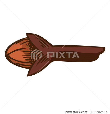 Clove spice star seed sketch, vector hand drawn spice dried herb bud, organic condiment, Mulled wine ingredient Clove spice star seed sketch, vector hand drawn spice dried herb bud, organic condiment, Mulled wine ingredient 128782504