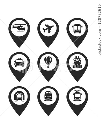 Map pointer icon set stock illustration Map pointer icon set stock illustration 128782619