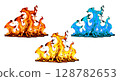 Realistic flame illustration set 128782653