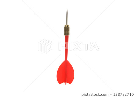 Sharp red dart for target practice, isolated on white, PNG 128782710